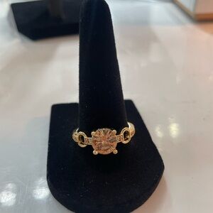 Solitaire Ring with Brown Champagne Gemstone size 9